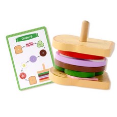 관찰력 집중력발달 원목 샌드위치 쌓기놀이 오감자극 방과후수업 탑쌓기 창의력