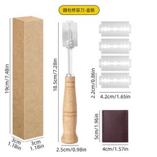 304不鏽鋼麵包刀 弧形麵糰割紋刀 法棍烘焙工具, 麵包刀紙盒裝含5刀片皮套, 1個