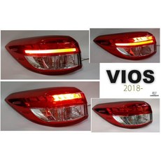 傑暘國際車身部品 全新 TOYOTA VIOS 18 19 20 年 原廠型 LED 光條 紅白 尾燈, 1個, 乘客座 R