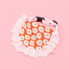 DZER 반려동물 귀여운 면 및 레이스 턱받이 강아지 및 고양이용 만능 애완용품 동물 프린트 디자인, S, E