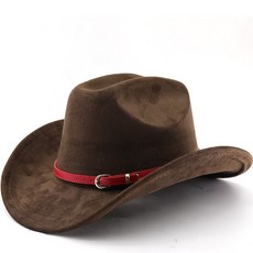 JUIH 氣質穿搭一字頂麂皮絨毛呢帽，經典皮扣西部牛仔帽，男女士通用，臺灣發貨