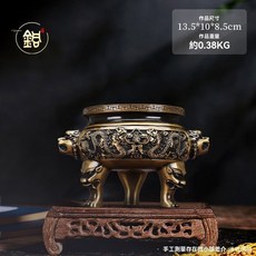 雙龍銅香爐 復古家用室內擺件 供奉佛具, 1個, 香爐 13.5*10*8.5