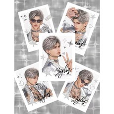 台灣爆款 周邊爆款 自製 小卡 拍立得 亞克力 新款戀與深空周邊自制拍立得秦徹高顏值仿愛豆拍立得收藏卡片送友, 1套5張【每款各1張】, 1個