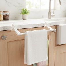 길이조절 주방 선반 키친타올 거치대 씽크대 정리 화이트 강템, 1개