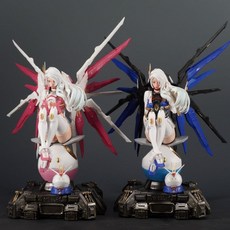 鋼彈機甲 自由機娘 3.0版本 模型手辦 二次元 高達機甲 自由少女 美少女 鋼彈模型 私模定製 自由鋼彈 高達自由, 1個, 藍+粉 自由少女3.0升級版 私模定制