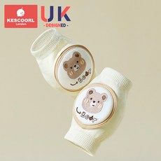 寶寶護膝 夏季透氣網眼嬰兒學步防摔爬行襪套 護膝護肘防滑護腿可愛兒童護膝, 1個, 【升級透氣】小熊【胖瘦適用高彈不勒腿】