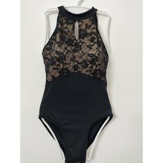 레이스 홀터넥 레오타드 무용복 발레복 뒷트임