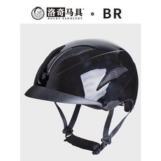 BR 洛奇馬具 可調節馬術頭盔 鷹眼透氣安全, 1個, 黑色