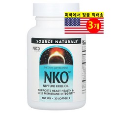 Nature's Way NKO 넵튠 크릴 오일 500mg Neptune Krill Oil, 3개, 30정