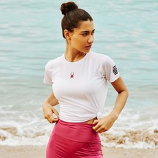 [스파이더 본사 직영] 여성 러닝 프로웹 라드패드 반팔 티셔츠 SPIMCNRS281WWHT