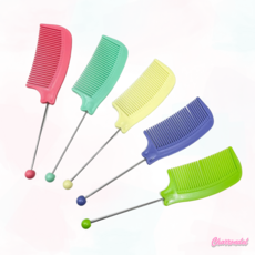 [1개]19cm 비즈 빗 꾸미기 5종 9-228-6 빗꾸 악세사리재료 비즈공예