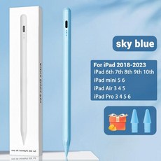 [호환] iPad Pencil 2 1 손바닥 거부 전원 디스플레이 액세서리 2022 2021 2020 2019 2018 Pro 11 12.9 Air 미니 스타일러스 펜, 4)blue, blue
