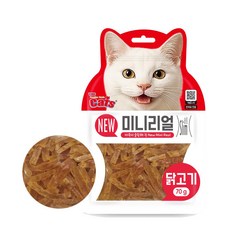 더캣츠 미니리얼 닭고기 70g NEW 미니리얼 슬림 고양이 육포 져키 슬라이스, 1개