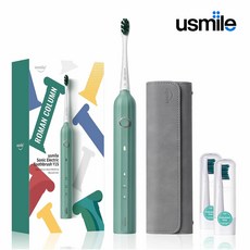 (공식인증) 유스마일 완전방수 압력센서 3단 음파 전동칫솔, 그린, 1개, Y1S