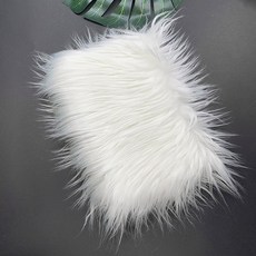 패브릭원단 25x45cm 8cm 더미 가짜 모피 패브릭 패치 워크 재봉 재료 인형 수염 머리 Diy 수, 01 white, 1개