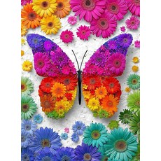 해외 Cross & Glory - 성인용 1000피스 직소 퍼즐 | Lunar Symphony The Dragonfly's Tale 최고의 새로운 매혹적인 자연 생생한 야간 아, Bloomtastic Butterfly.