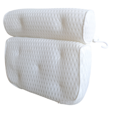 高厚度大尺寸浴缸頭枕B-ZHCN2411，附吸盤舒適透氣浴枕靠枕，單入, 白色, 1個