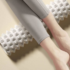 요가 폼롤러 근막이완 스트레칭 필라테스 마사지 폼롤러 휴대용 운동 롤러, 30cm, 화이트