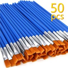 스텐실붓 백붓 다양한 목적용 플랫 및 팅 브러시 오일 수채화 전문 키트 50 개, 50pcs Flat