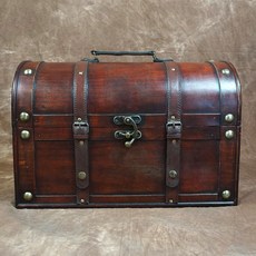 빈티지 나무 상자 엔틱 수납 보물 앤틱 와인 정리함, 세트 대중소 세 개, 정품형