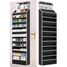 Wakaye Over the Door Storage Hanging 6 Tier Behind Door Organizer for Bedroom Nursery Closet to S, 1 Pack 6 Tier Black