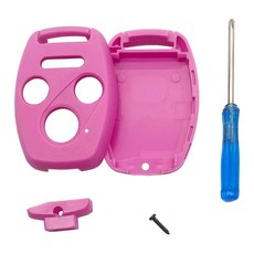 Vurbemes 교체용 키 포브 커버 혼다 2003-2012 어코드 2005-2010 시빅 2005 2006 CR-V 파일럿 릿지라인 오디세이 리모컨 쉘 (핑크) 137701, 핑크