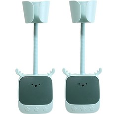 무타공 부착식 사슴 자바라 샤워기 거치대 고정 홀더 걸이 욕실, 2개, 그린