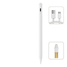 RENZHI 主動式電容筆 適用於 iPad 平板繪圖觸控筆 三燈電量顯示, 適用iPad素描繪畫筆, 1個