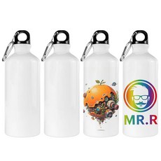 MR.R 4피스 20온스 600ml 승화 화이트 빈 알루미늄 스포츠 병 인쇄용 115513, 4pcs
