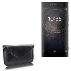 소니 엑스페리아 XA2와 호환되는 박스웨이브 케이스 - 엘리트 가죽 메신저 파우치 합성 커버 봉투 디자인 제트 블랙