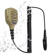 모토로라 리테비스 Ailunce 라디오와 호환되는 3.5mm 잭이 있는 방수 숄더 스피커 마이크 실외 사용을 위한 IP 등급 클리어 오디오 (데저트 탠), 모토로라, 리테비스, Ailunce 라디오와 호환되는