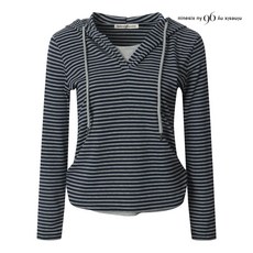 나인식스뉴욕 레이어드형 스트라이프 후드 티셔츠 NQ2TS008M0DH5202753