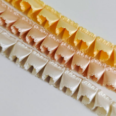 새틴 주름 레이스 공단 초음파 맞주름 굿즈 장식, 1개, 노랑