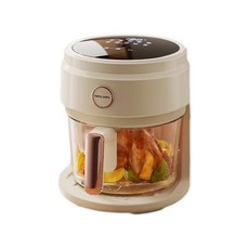 日本安本素空氣炸鍋玻璃家用新款可視化多功能智能電炸鍋, 1個, 標準款4L【送烤架+防滑墊】