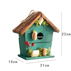 야외 나무 새집 정원 새둥지 원목 가든 참새집 버드하우스 둥지 소품, 그린 대형 사이즈