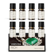 VINEVIDA [8개 세트] 캔들 제작을 위한 풍부한 향 미국산 프래그런스 오일 비누 만들기 에센셜 디퓨저 오일 향