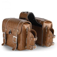 오토바이 사이드백 모토캠핑 스쿠터 레트로 빈티지 방수백 클래식 낭만 가방 로드바이크, B. 양측 ateral 브라운