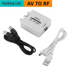 PC HDTV 프로젝터용 미니 AV-RF 어댑터 AV-RF 컨버터 RCA AVCVSB LR 비디오 합성 AV 스케일러 컨버터, 1) AV To RF