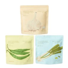 파머스톡 동결건조 국산 다진 마늘 청양고추 큐브 대파 3종, 1세트