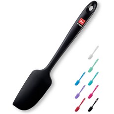 DI ORO 심리스 시리즈 미니 실리콘 주걱 - BPA 프리 프로 등급 600 F 내열성 논스틱 작은 고무 병 요리 및 베이킹을 위한 주방 스크래퍼 식기 도구블랙, Teal