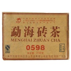 2007 멍하이 푸얼 전차 0598 숙성 푸얼 숙차 250g 2007 Menghai Puer Tea Brick 0598 Aged Puerh Ripe Tea 250g, 1개, 1