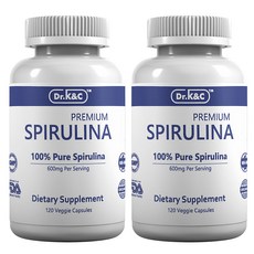 優質螺旋藻 600 毫克素食膠囊, 2個, 120顆