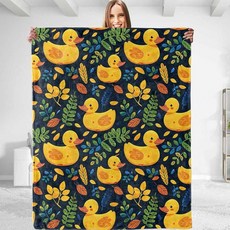 Dhakalrlde 재미있는 오리 담요 - 플러시 부드럽고 편안함 경량 따뜻하고 보송하며 보풀 방지 플란넬 담요 소파 여행 침대 사무실 야외용 127 x 101.