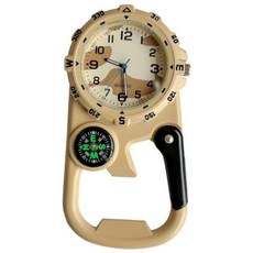 고급 밀리터리 군용 군인 사병 시계 카라비너시계 군인시계 군의관시계 의무병시계 간부시계 간호장교시계 미군 카투사 시계 스포츠 등산시계 나침반 여행 클라이밍시계 라이딩시계 입대선물, 1개, 보호색