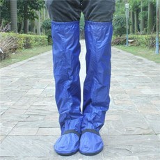 防水鞋套 過膝加厚底防沙防水超長雨鞋套 高筒幫機車雨天防滑雨靴套男女, 藍色XXL(43-44)