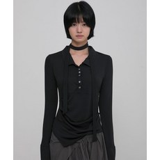 플레어업 FLAREUP Asymmetrical Draped Shirt FL-186 Black