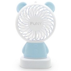 FUNY 熊愛睏迷你隨身風扇 七彩燈光附掛繩, 咖啡色