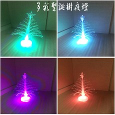 聖誕節 靜電貼 聖誕樹飾品配件, 1個, 多彩聖誕樹小夜燈