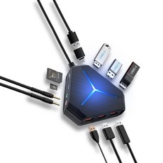 HONG JIN 宏晉 H6 多功能集線器 USB3.0 AUX孔 MIC孔 讀卡機 HUB 熱插拔 6個USB-A孔, 1個