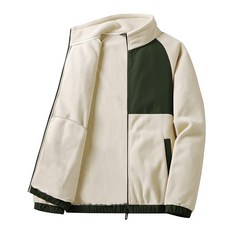 加絨加厚情侶款戶外保暖外套 防風開衫運動衛衣 男女款長版棉服大衣